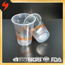 Tasse de thé au lait 360ml transparente en plastique jetable d&#39;OEM Drinkware PP